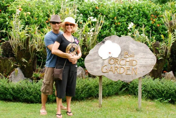 Photo of Jennifer and her husband at Bali Orchid Garden