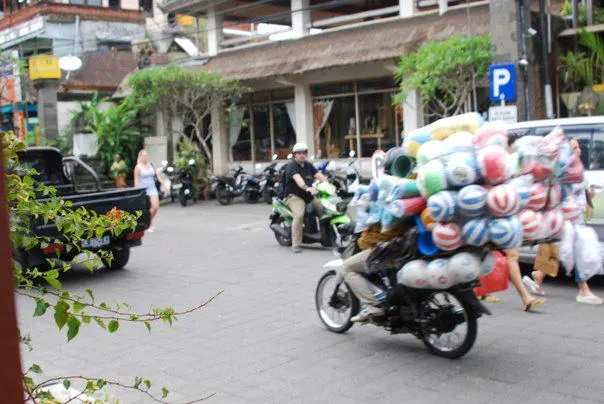 Photo of a scooter with balls