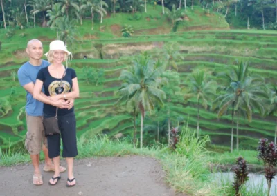 Photo of Jennifer and her husband at a rice terraces