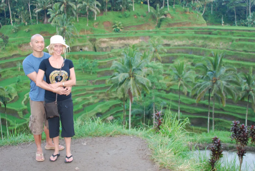 Photo of Jennifer and her husband at Tegalalang Rice Terraces