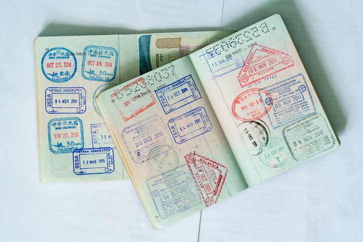 Photo of passport with stamps