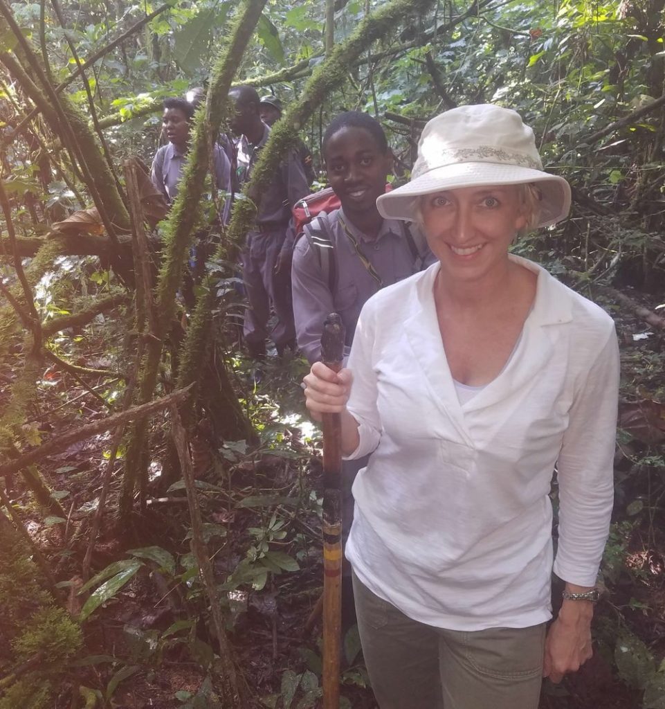 Jen, gorilla trek, Bwindi Impenetrable Forest, Uganda