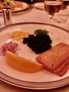 Caviar, egg, red and green onion, Singapore Airlines
