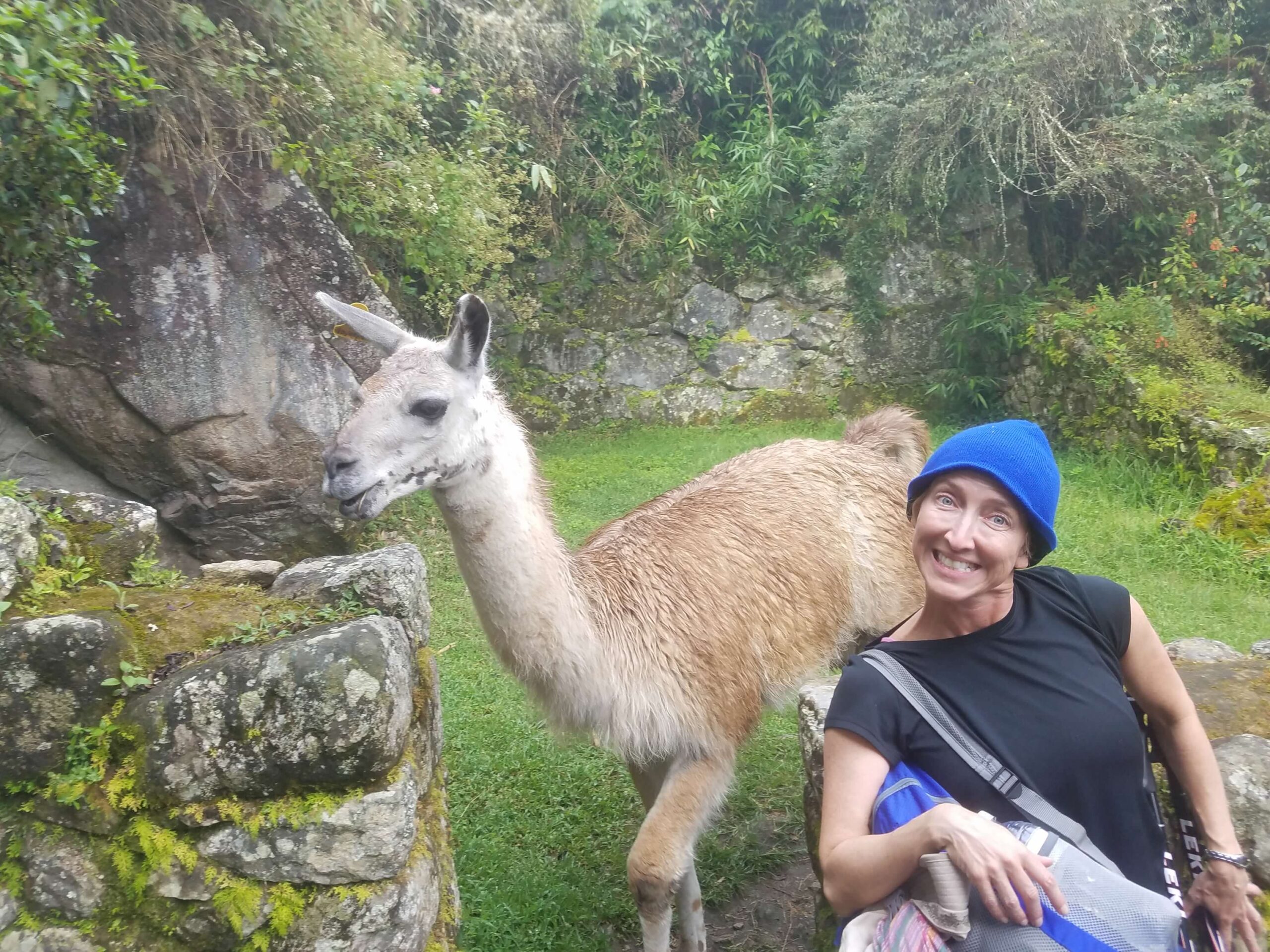 Jen and Llama Inca Trail