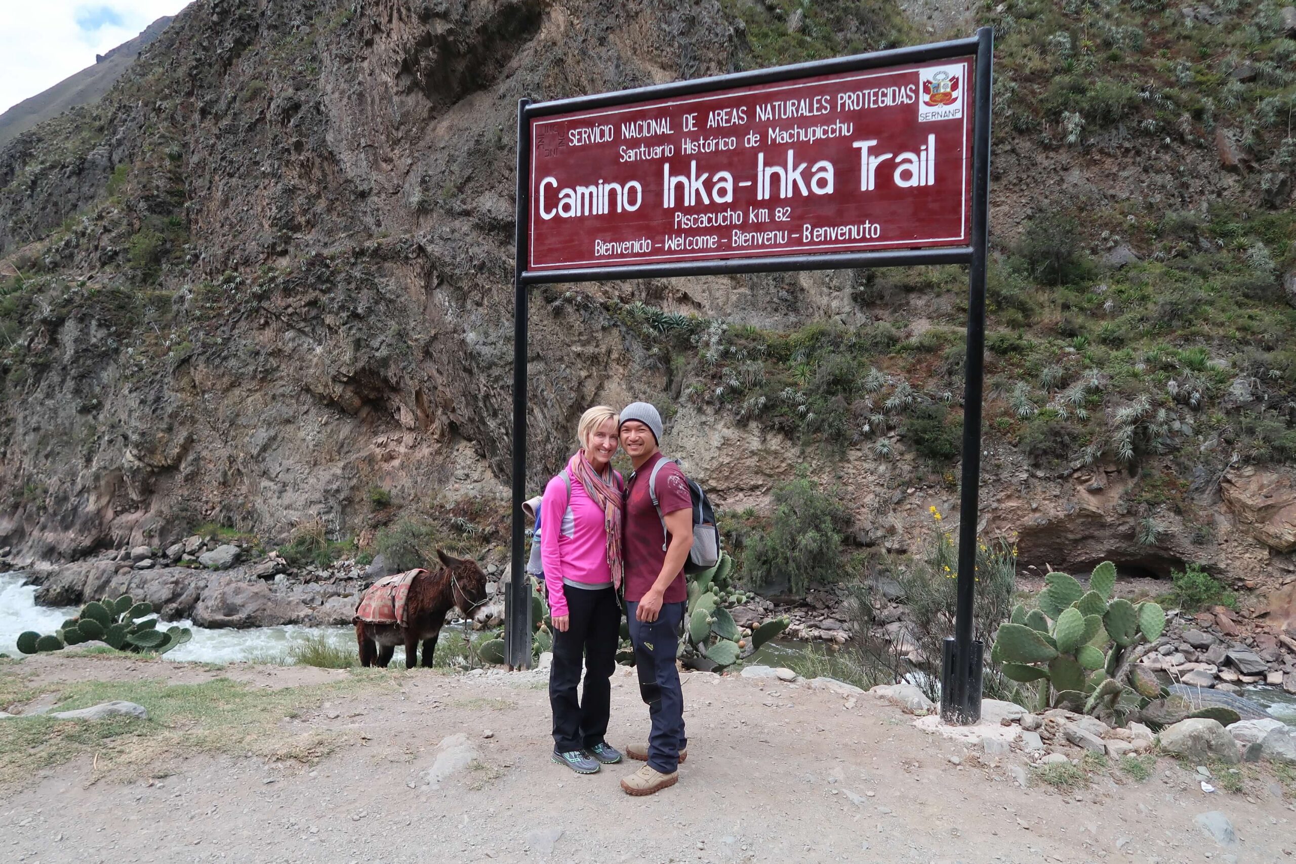 Jen and Vuong, Inca Trail KM82