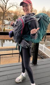 Jen with Gregory Backpacks