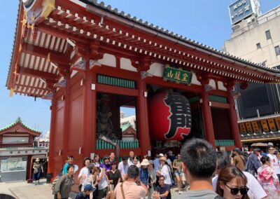 shrine with tourists in Tokyo