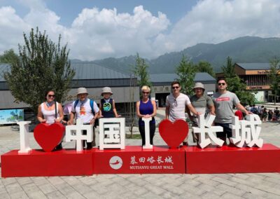 family behind Chinese sign