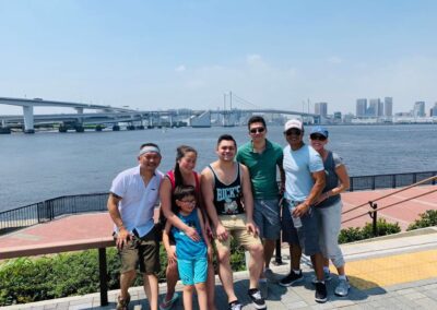 family in front of Tokyo