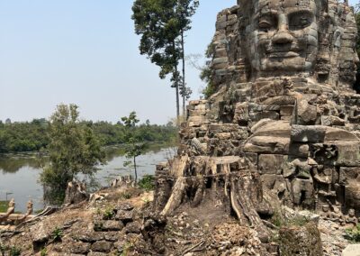 temple with face by water