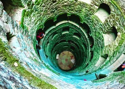 Looking down into a massive dry well