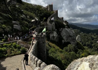 walled castle on a hill