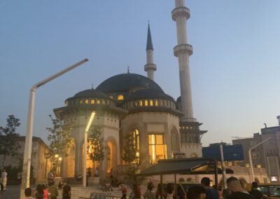 Crowd in front of mosque, Istanbul