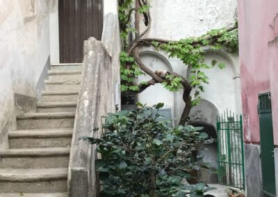 Steps, a door, and a courtyard