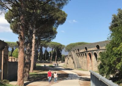 tourists in front of ampitheatre