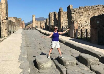 Jen on a street in Pompeii