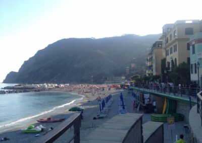 beach with umbrellas