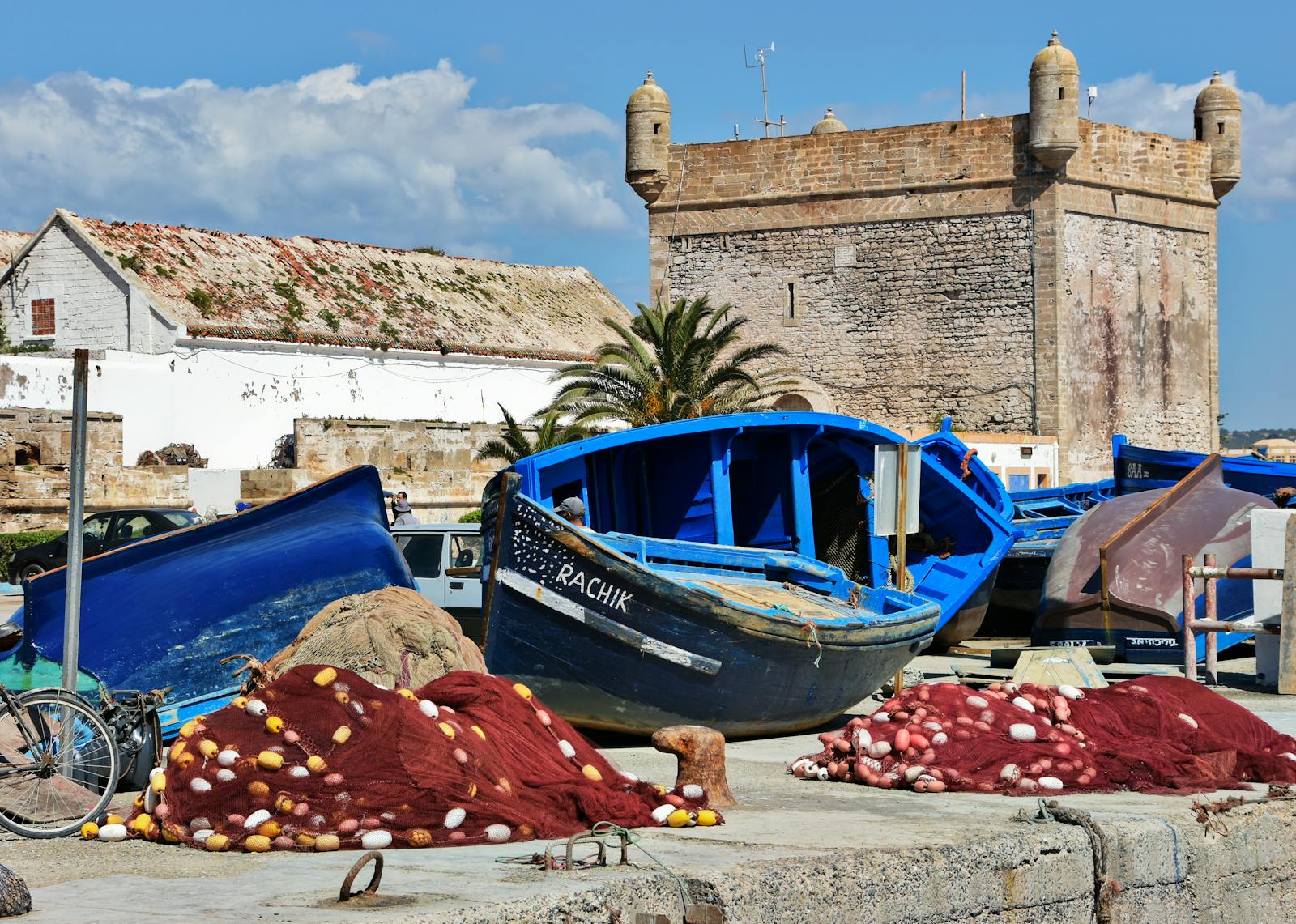 Boats beside Fishing Nets